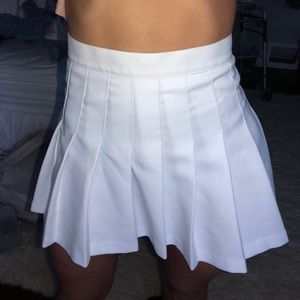 White American Apparel Pleated Tennis Skirt